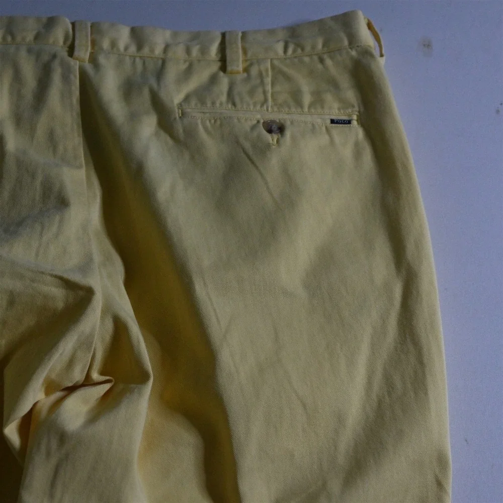 Polo Ralph Lauren 38x30 Yellow 100% Cotton Recent Classic Fit Mens Chino Pants